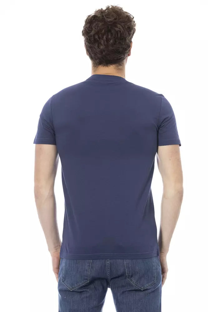 - Blue Cotton Men T-Shirt