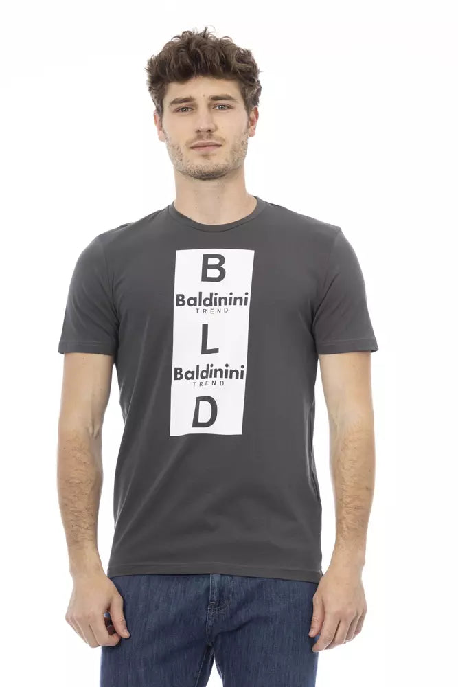 - Gray Cotton Men T-Shirt