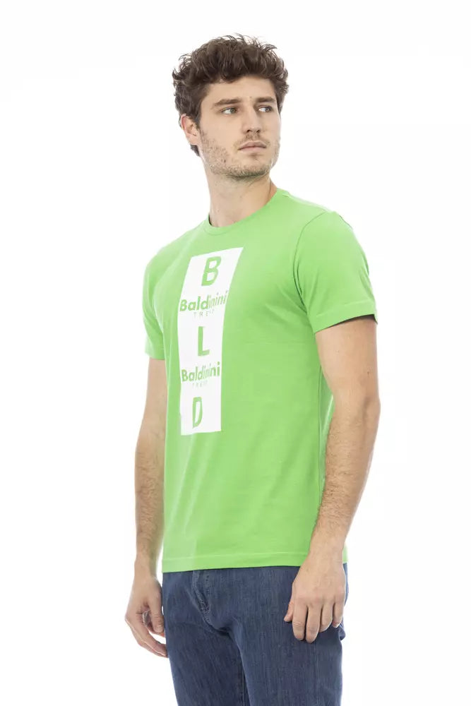 - Green Cotton Men T-Shirt