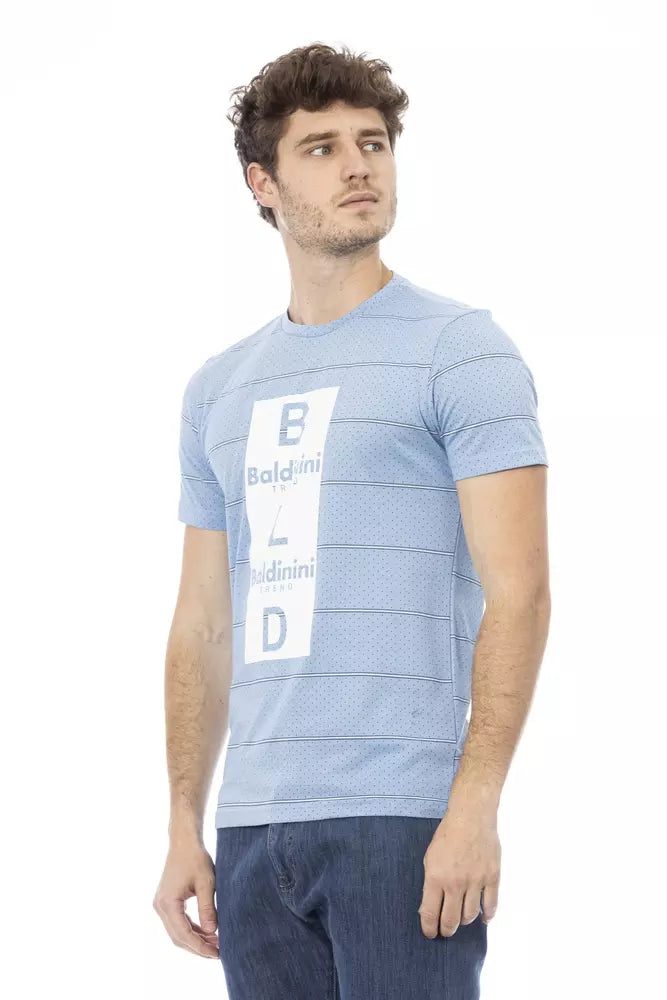 - Light Blue Cotton Men T-Shirt