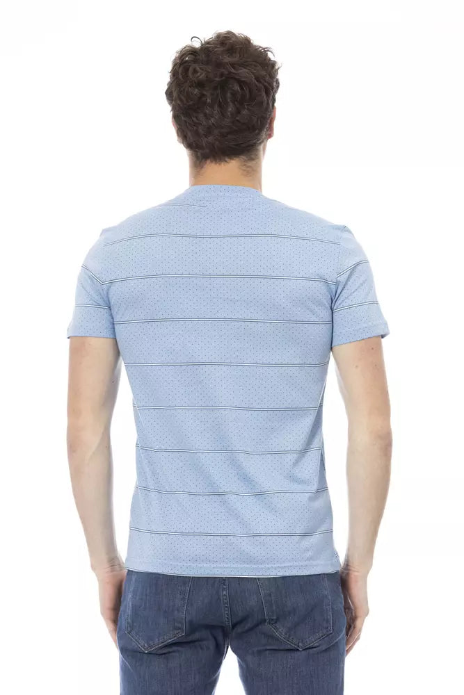 - Light Blue Cotton Men T-Shirt
