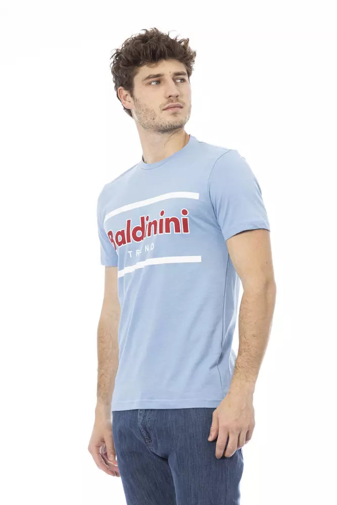 - Light Blue Cotton Men T-Shirt