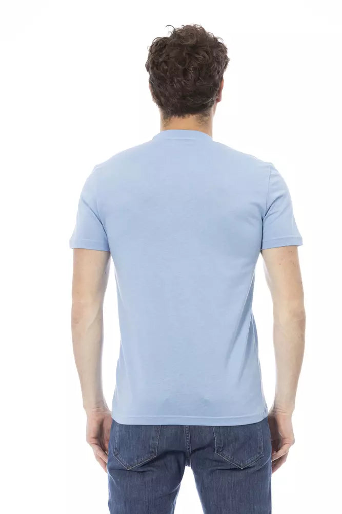 - Light Blue Cotton Men T-Shirt