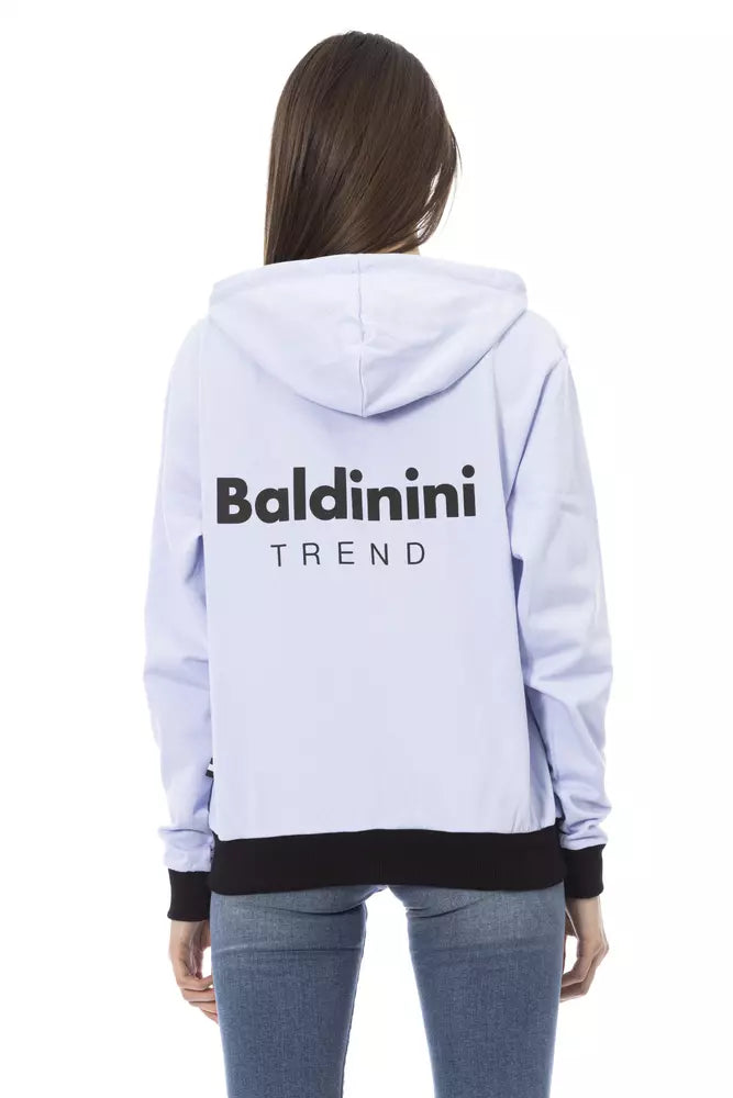 Baldinini Trend Light Purple Cotton Women's Zip-Up Hoodie