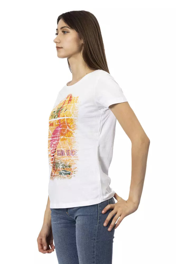 - Chic White Tee with Graphic Flair