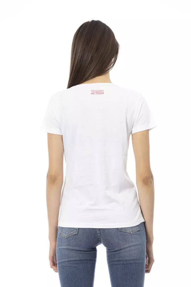 - Chic White Tee with Graphic Flair