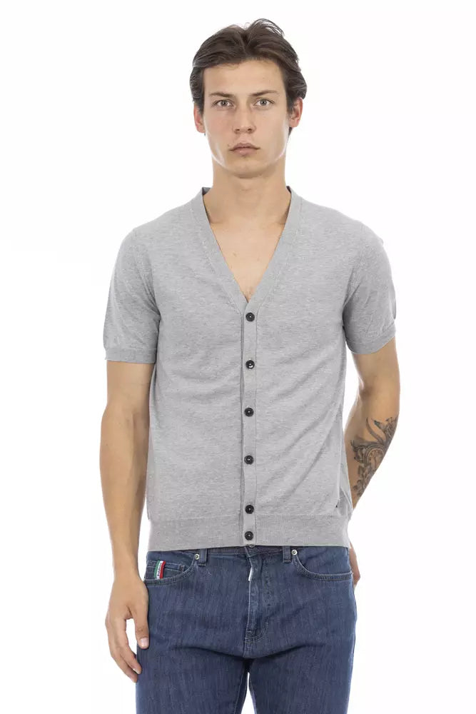 - Gray Cotton Men Sweater