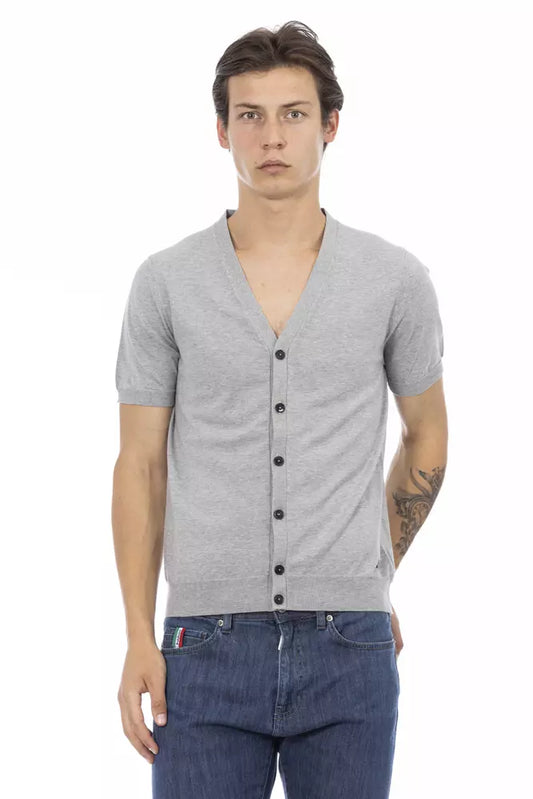 - Gray Cotton Men Sweater