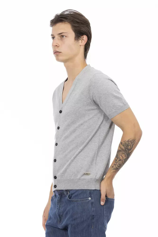 - Gray Cotton Men Sweater