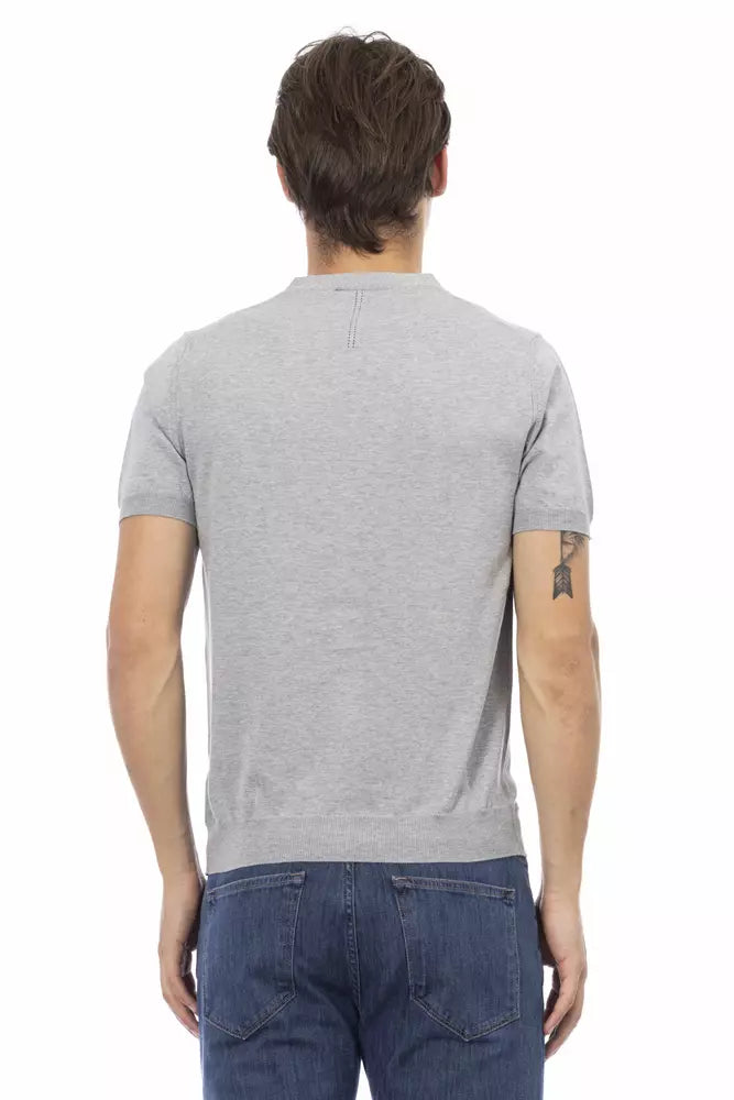 - Gray Cotton Men Sweater