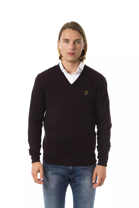 - Brown Merino Wool Men Sweater