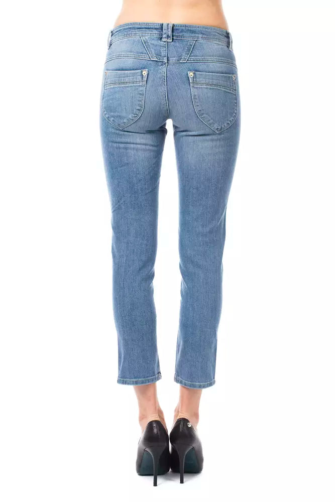 Ungaro Fever Light Blue Cotton Capri Jeans