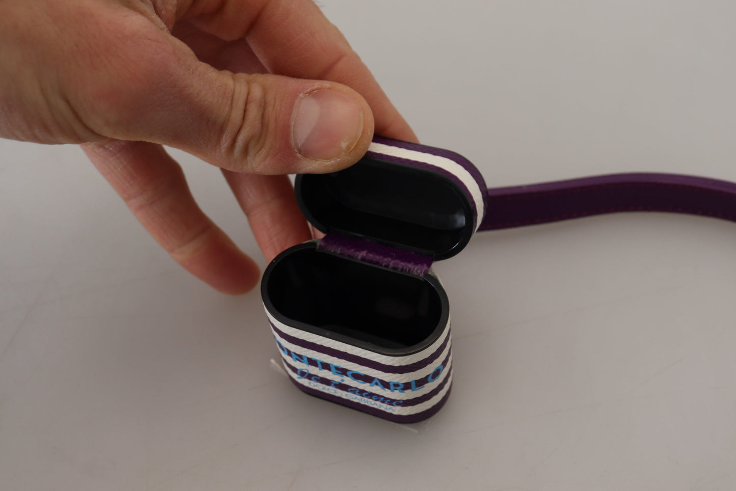 - Chic Purple Leather Airpods Case