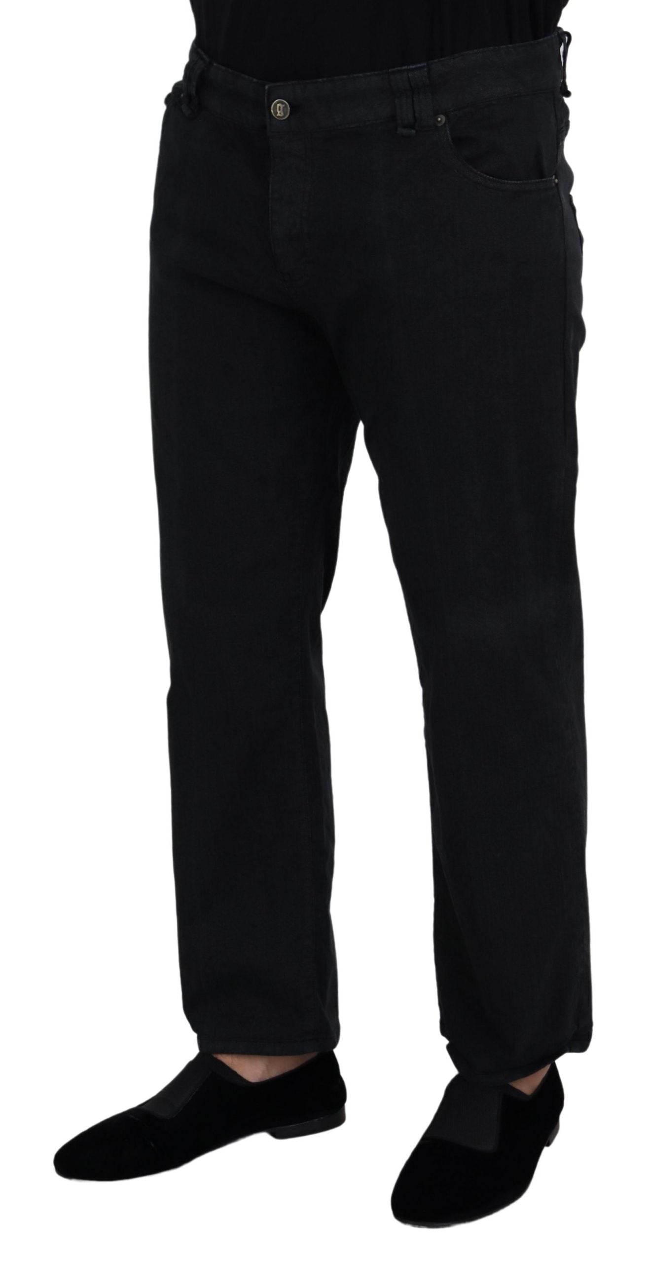 - Elegant Black Mainline Cotton Jeans