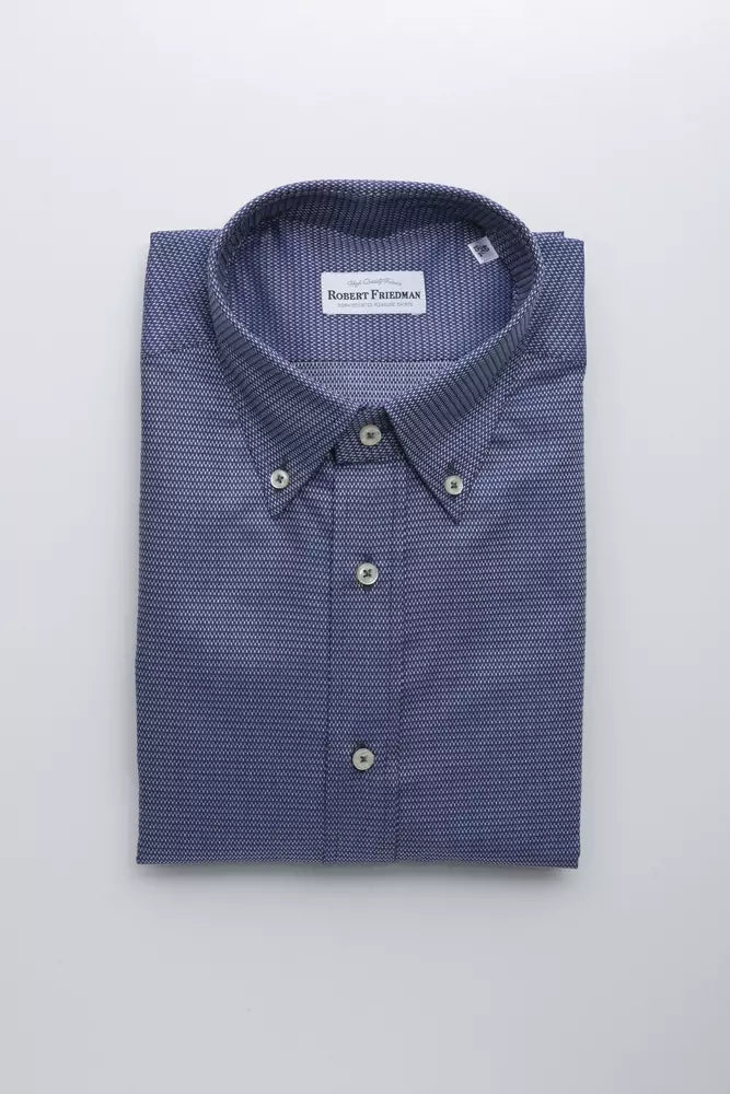 - Blue Cotton Men Shirt