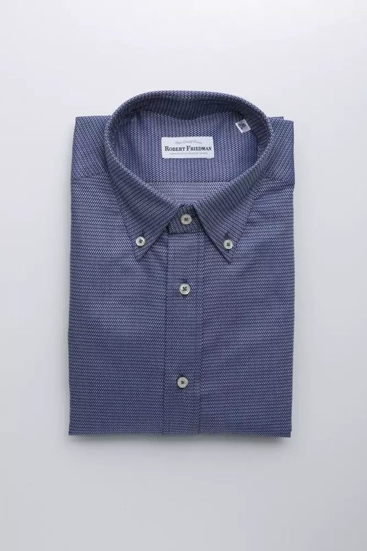 - Blue Cotton Men Shirt