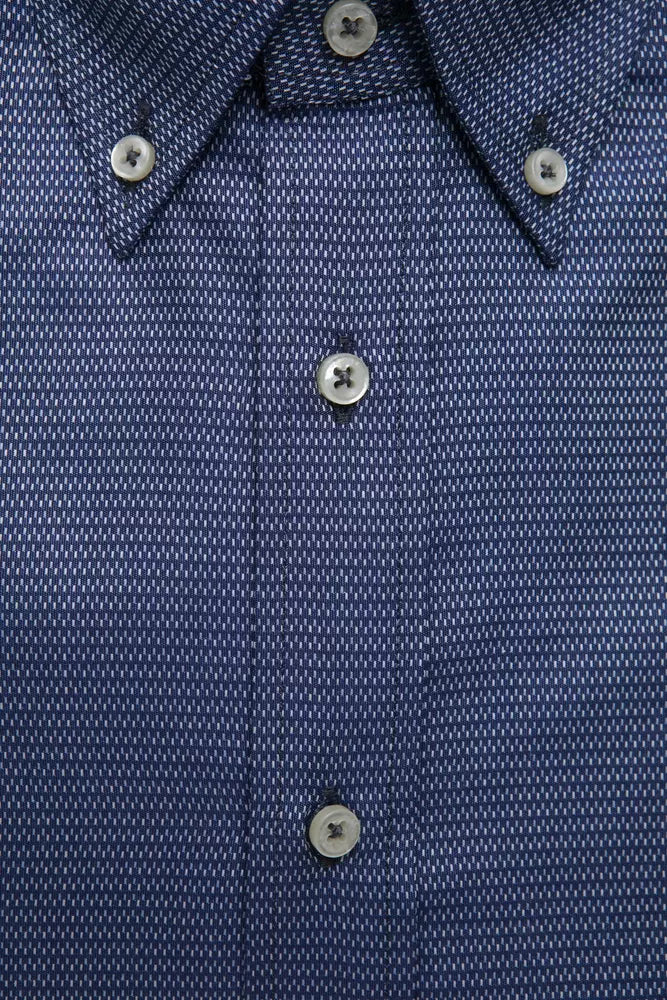 - Blue Cotton Men Shirt