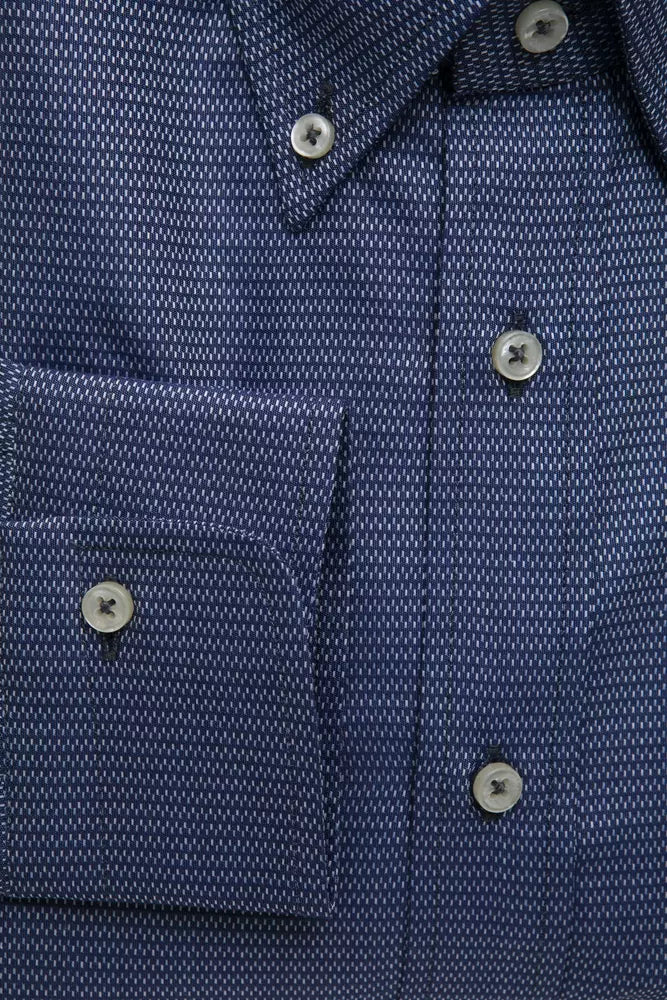 - Blue Cotton Men Shirt