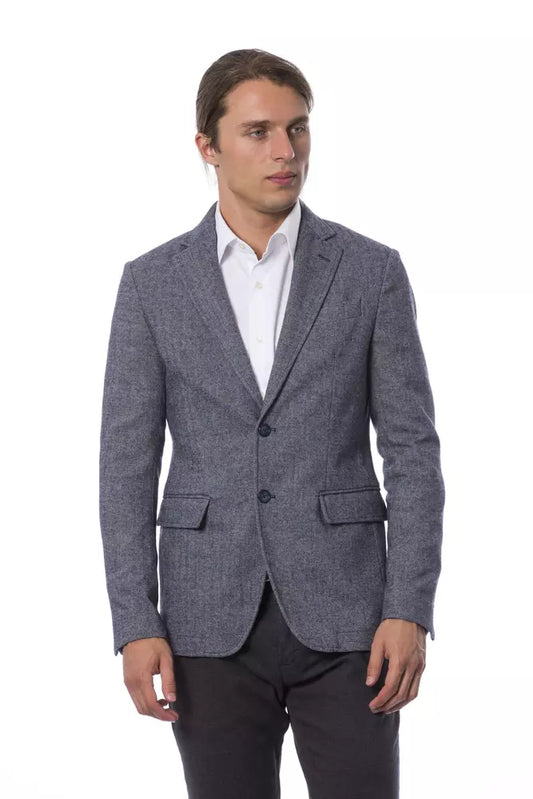 - Elegant Blue Single Breasted Blazer