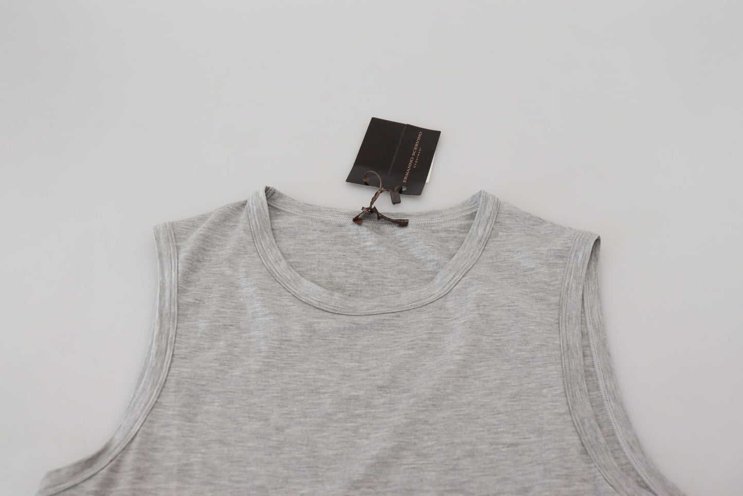 - Chic Gray Sleeveless Crewneck Tee