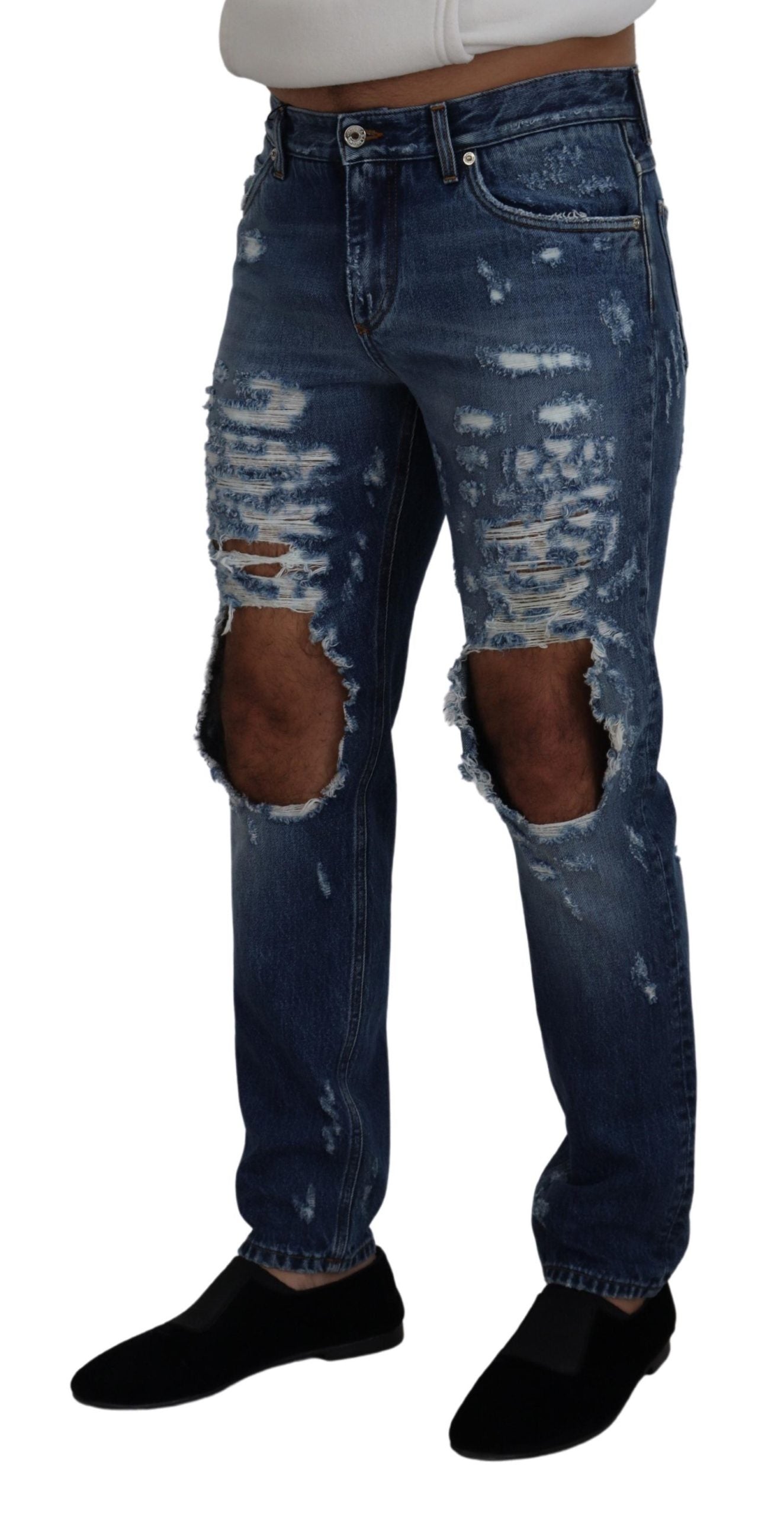 - Chic Tattered Denim Pants for the Modern Man