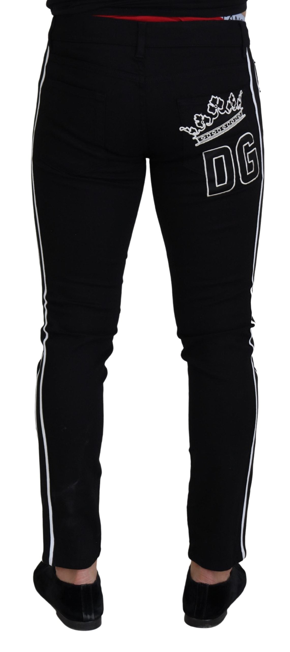 - Elegant Black Slim Fit Denim Pants