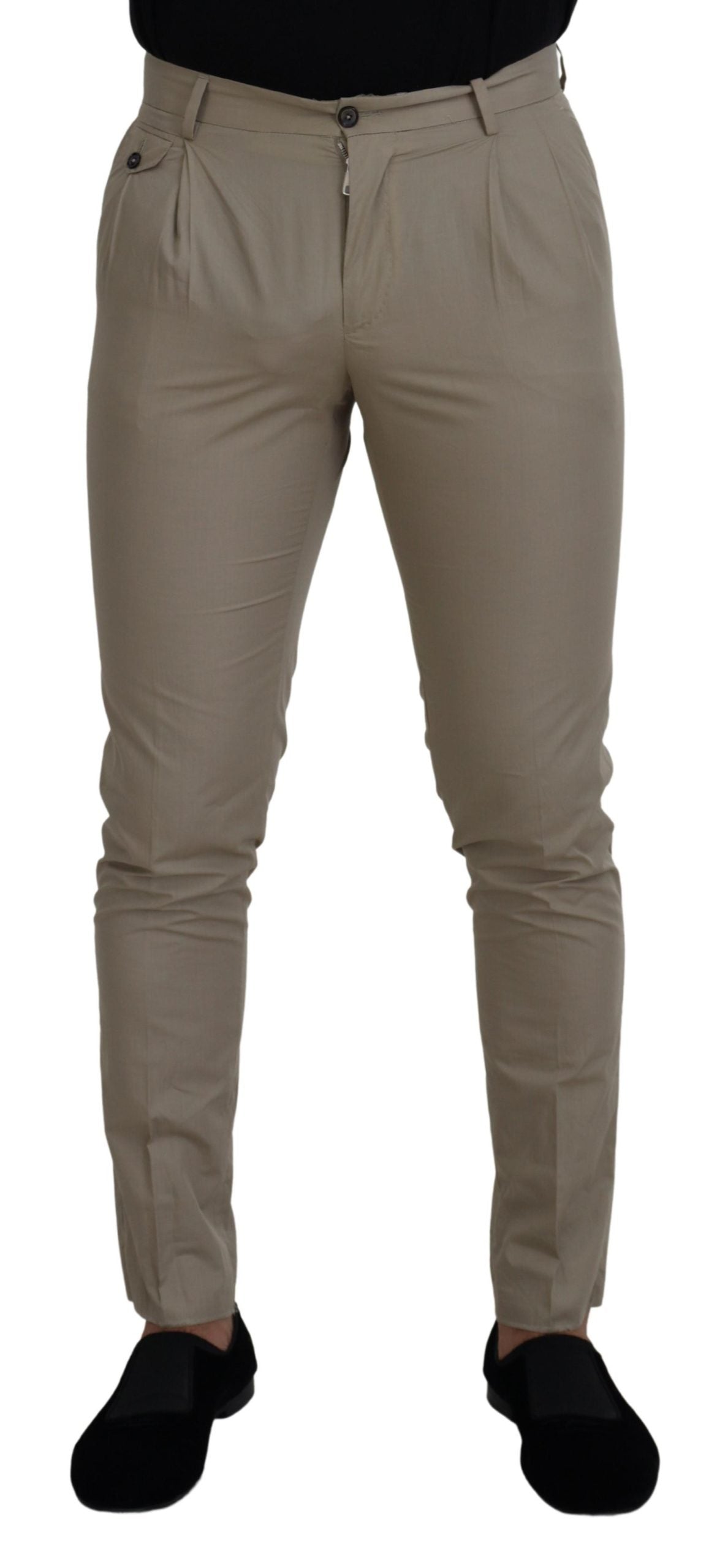 - Stunning Beige Italian Cotton Trousers