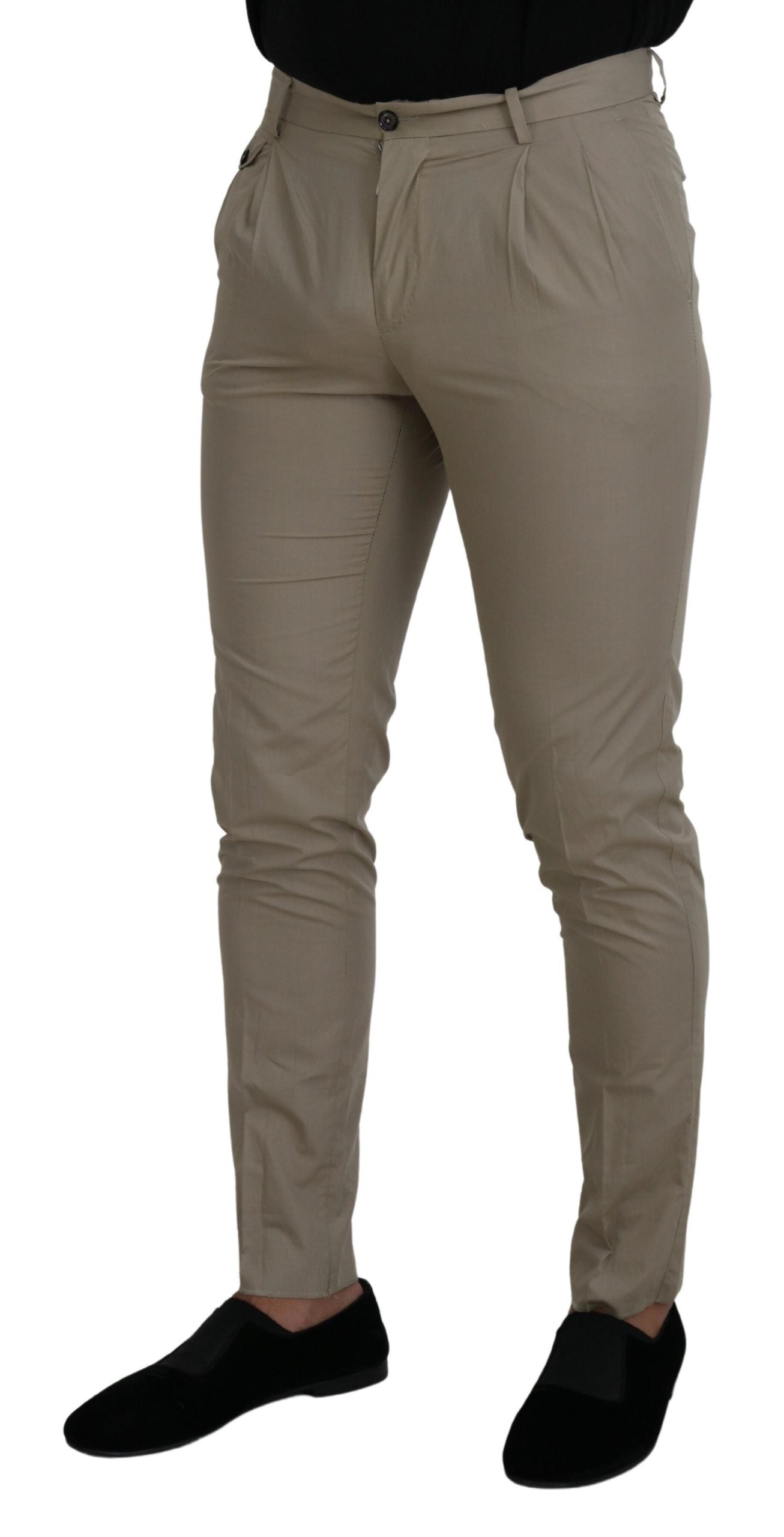- Stunning Beige Italian Cotton Trousers