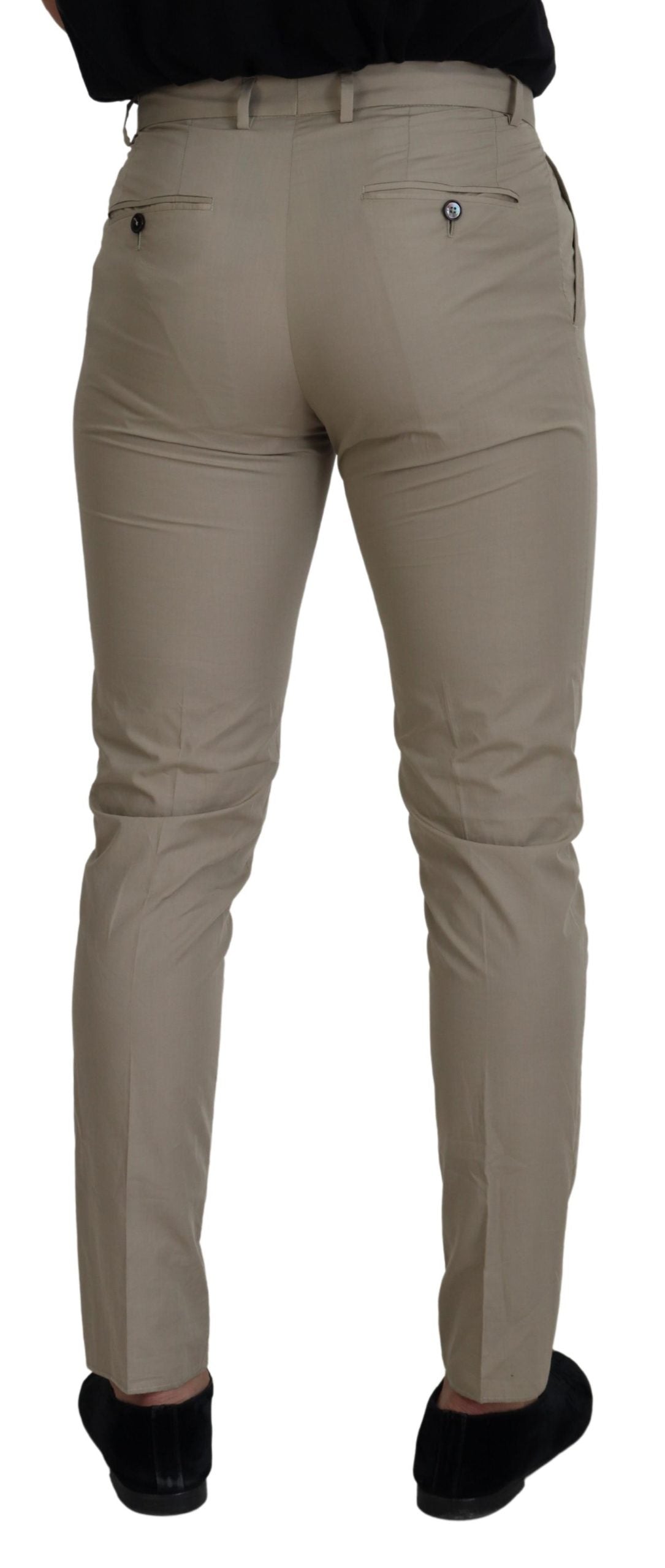 - Stunning Beige Italian Cotton Trousers