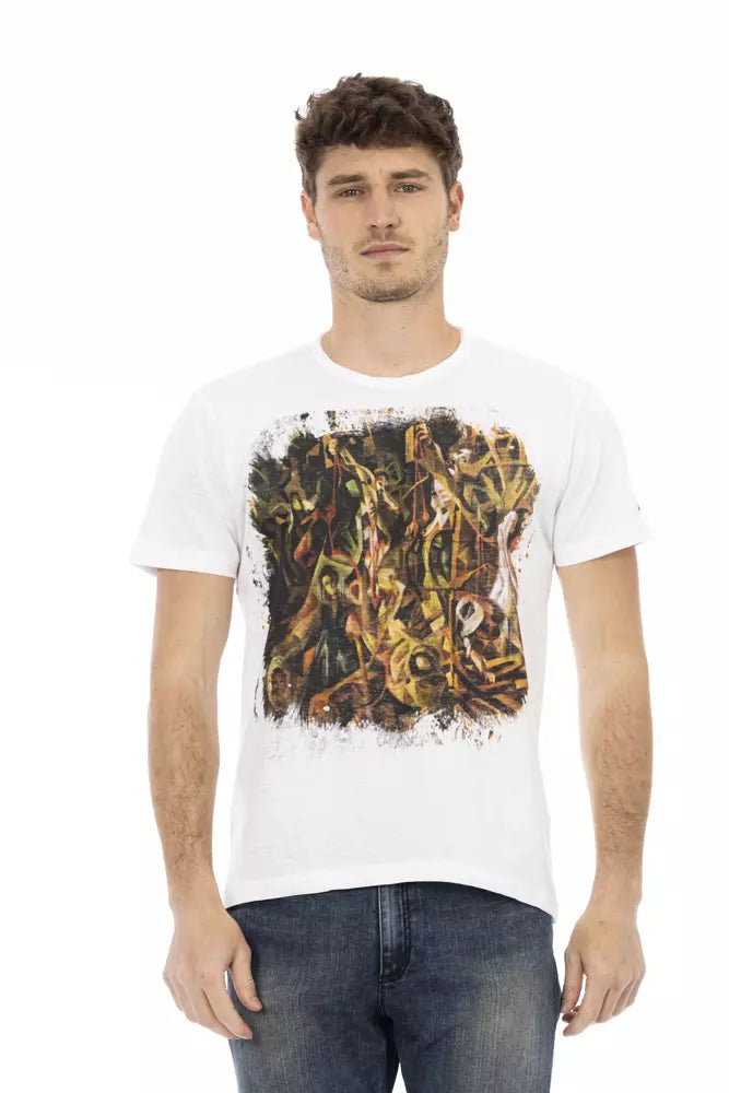 - White Cotton Men T-Shirt