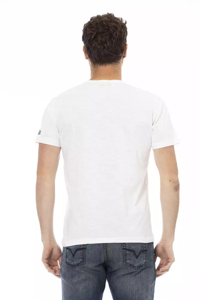 - White Cotton Men T-Shirt