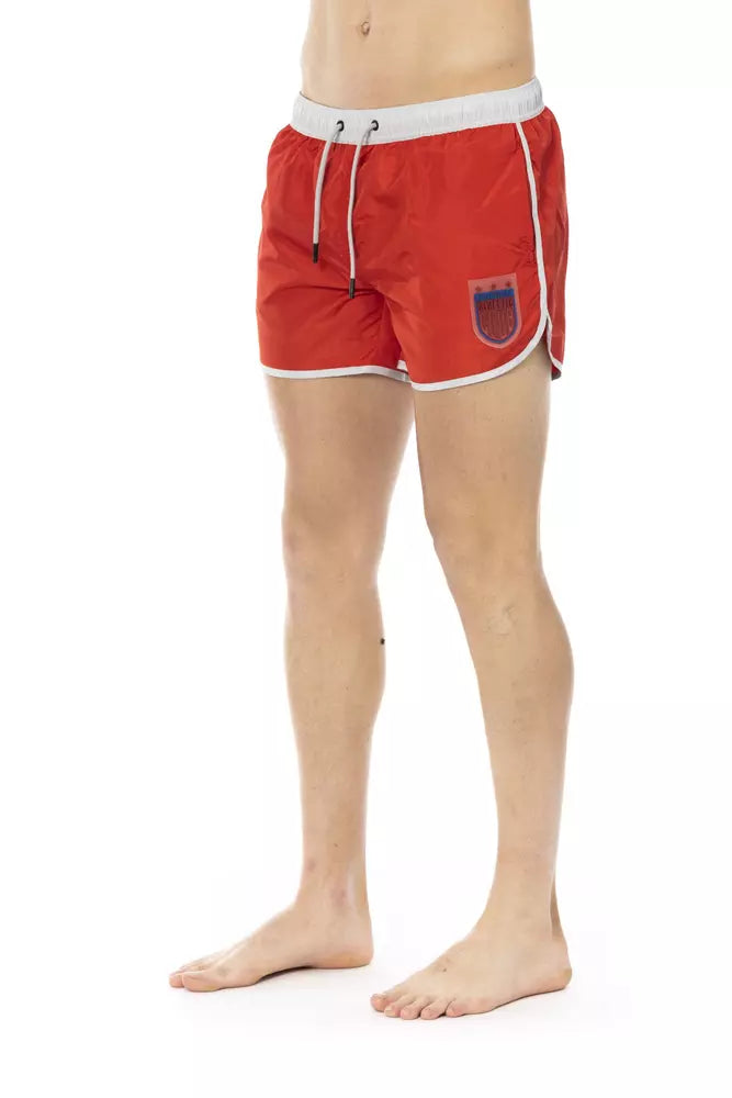 - Red Polyester Men Swim Short