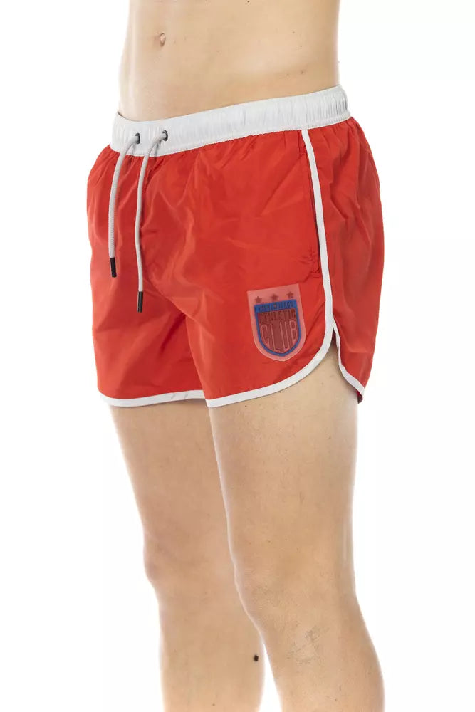 - Red Polyester Men Swim Short