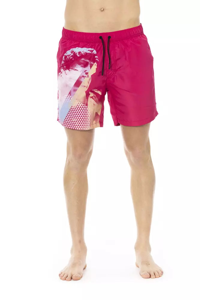 - Fuchsia Polyester Men Swim Short