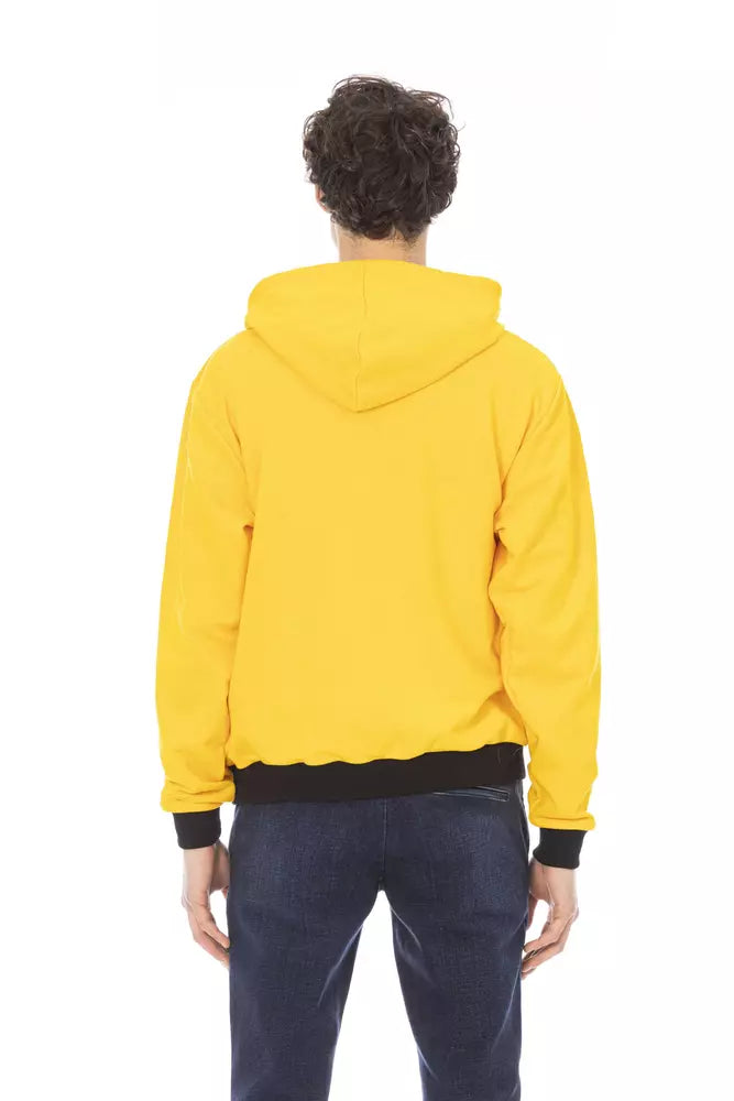 - Yellow Cotton Men Hoodie