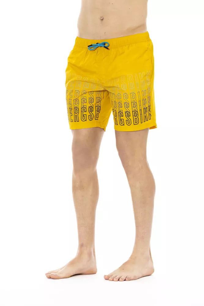 - Yellow Polyester Men Swim Short