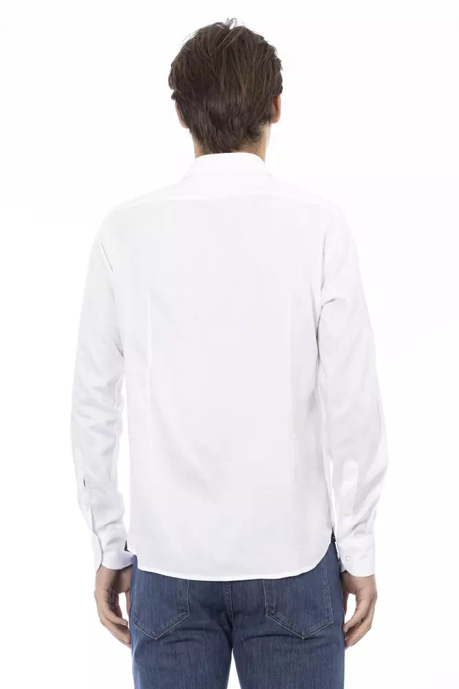 - White Cotton Men Shirt