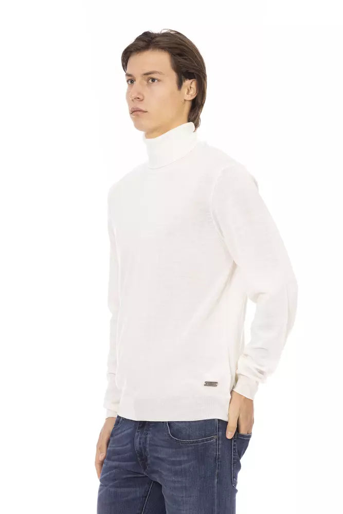 - White Fabric Men Sweater