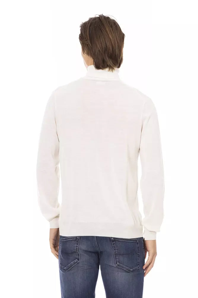 - White Fabric Men Sweater