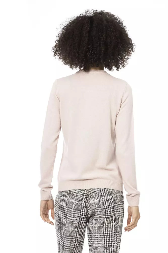 - Pink Wool Women Sweater