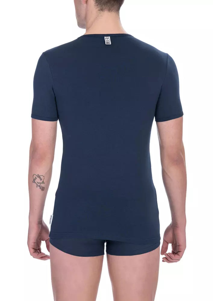 - Blue Cotton Men T-Shirt
