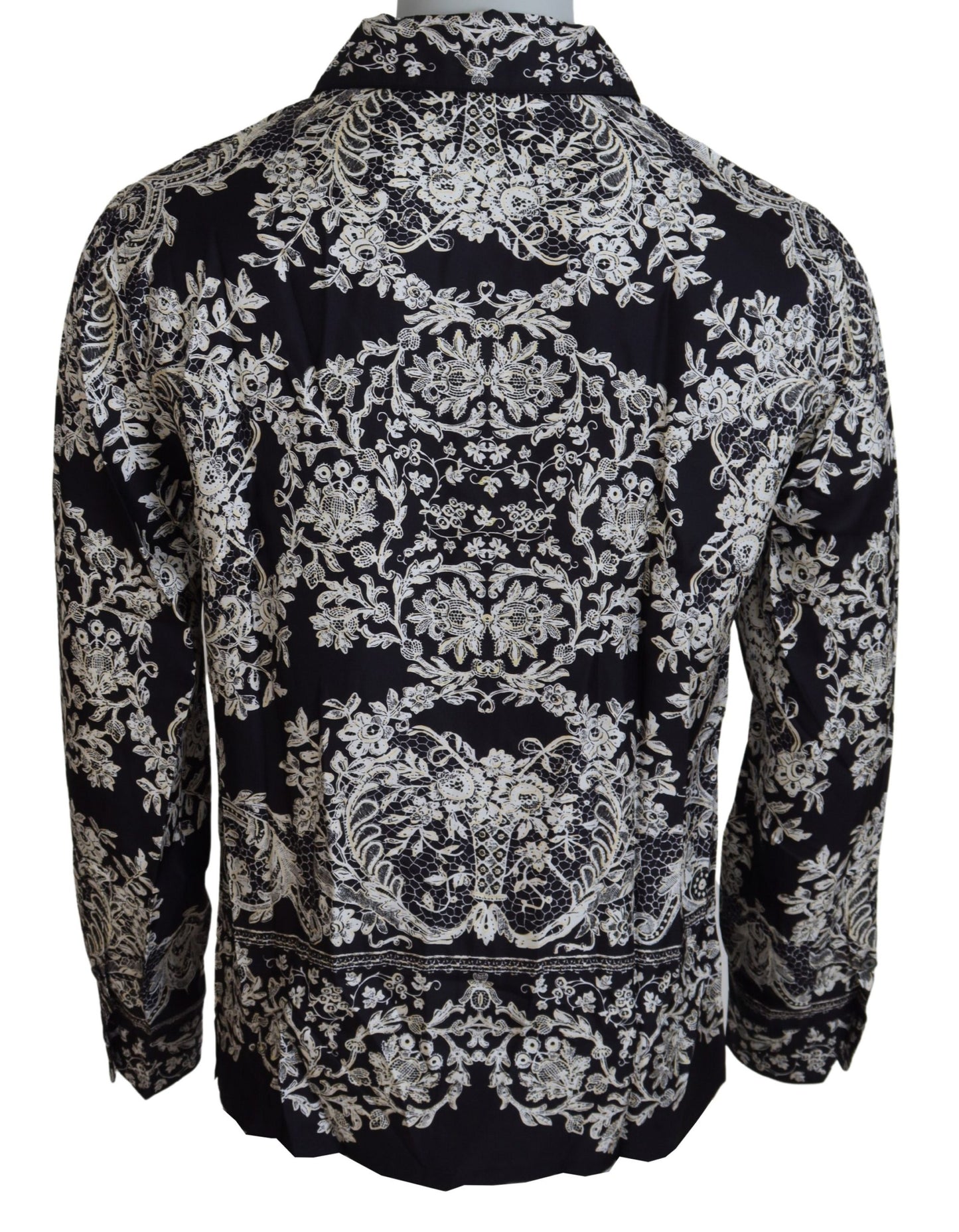 - Elegant Satin Floral Baroque Shirt