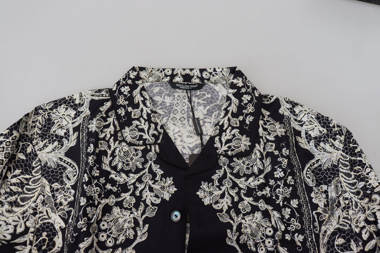 - Elegant Satin Floral Baroque Shirt