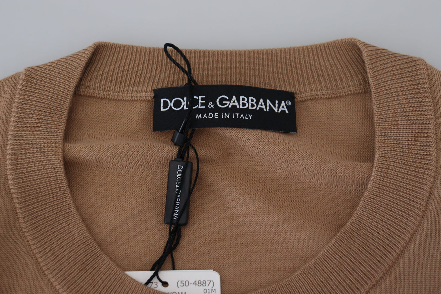 Beige Cashmere Crewneck Pullover Sweater - The Luxe Alliance