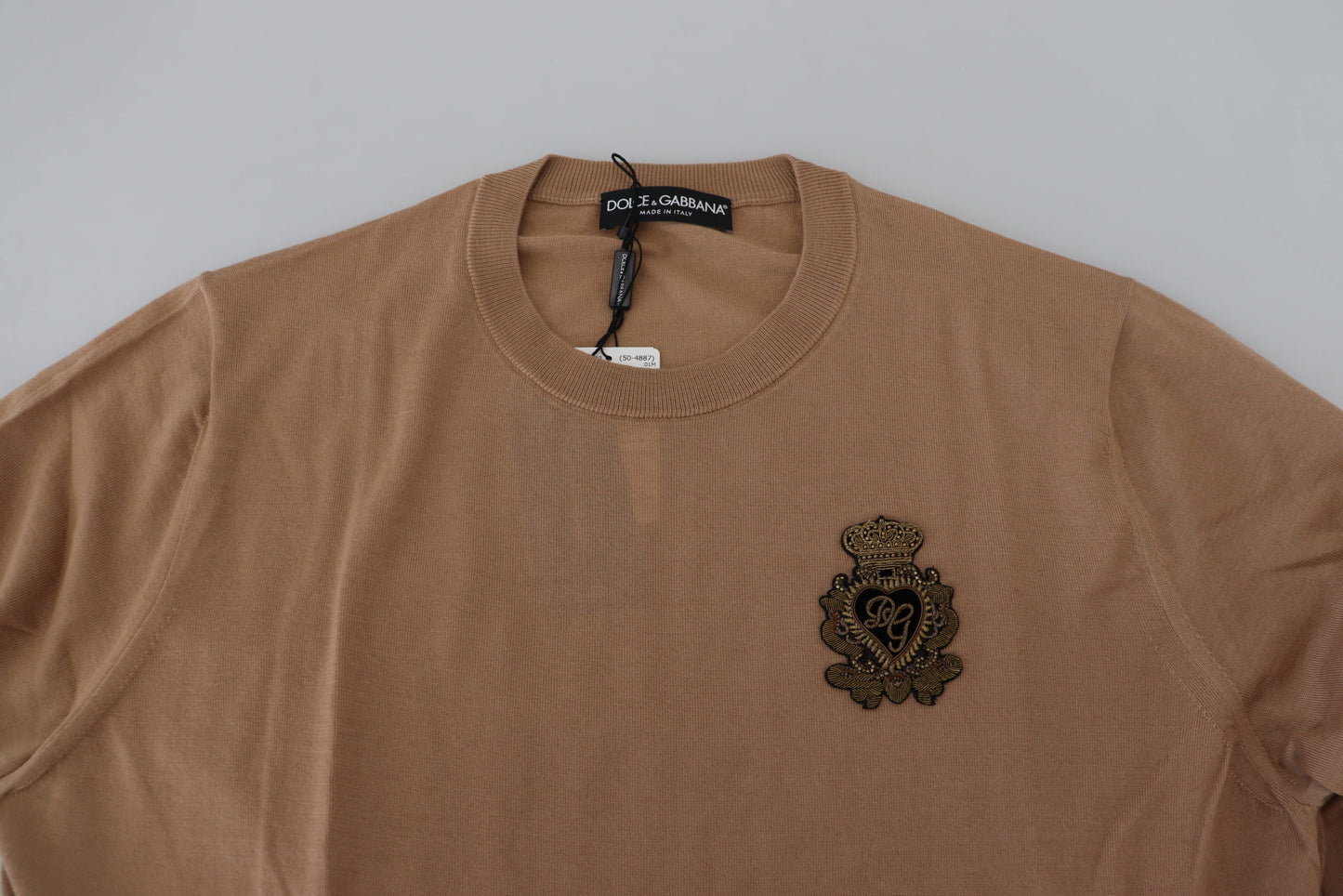 Beige Cashmere Crewneck Pullover Sweater - The Luxe Alliance