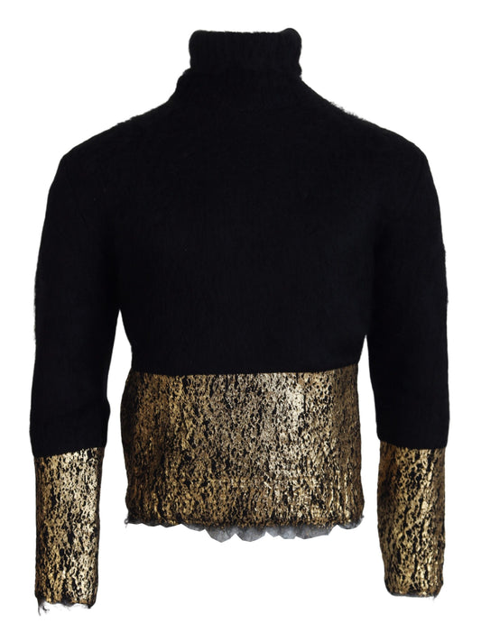- Stunning Black and Gold Crewneck Sweater
