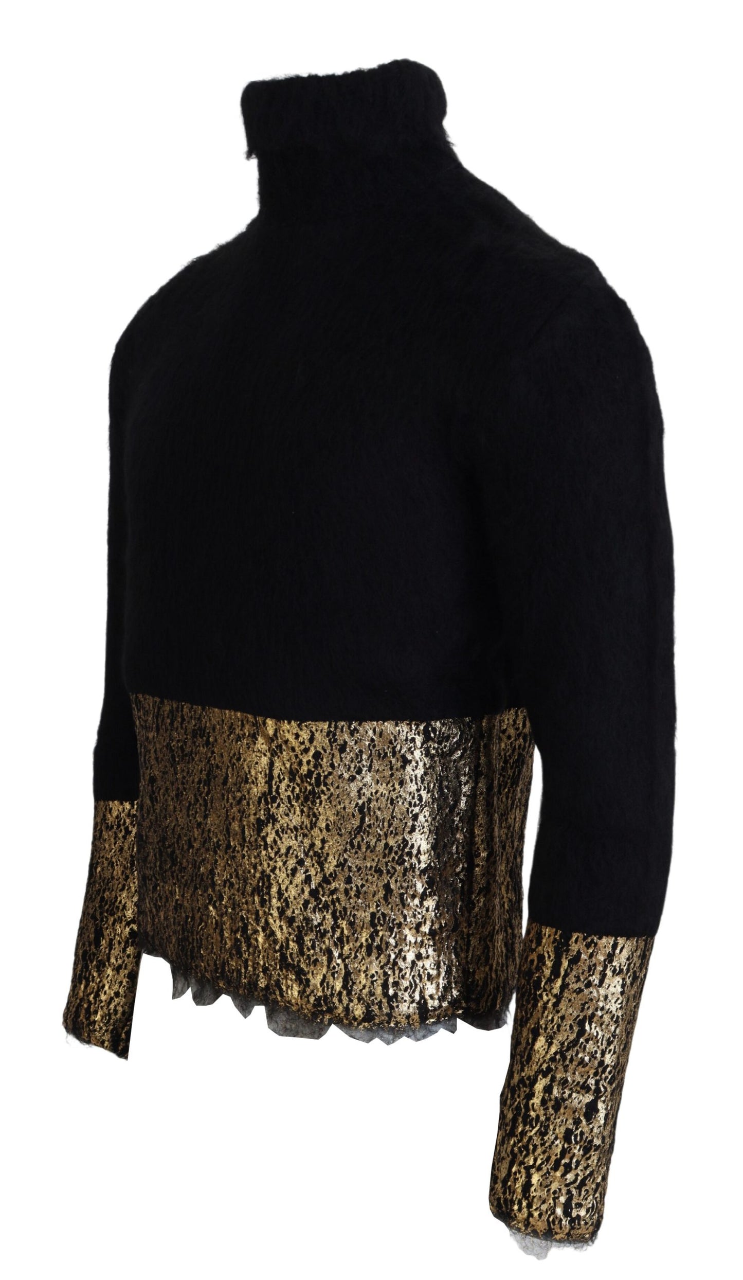 - Stunning Black and Gold Crewneck Sweater