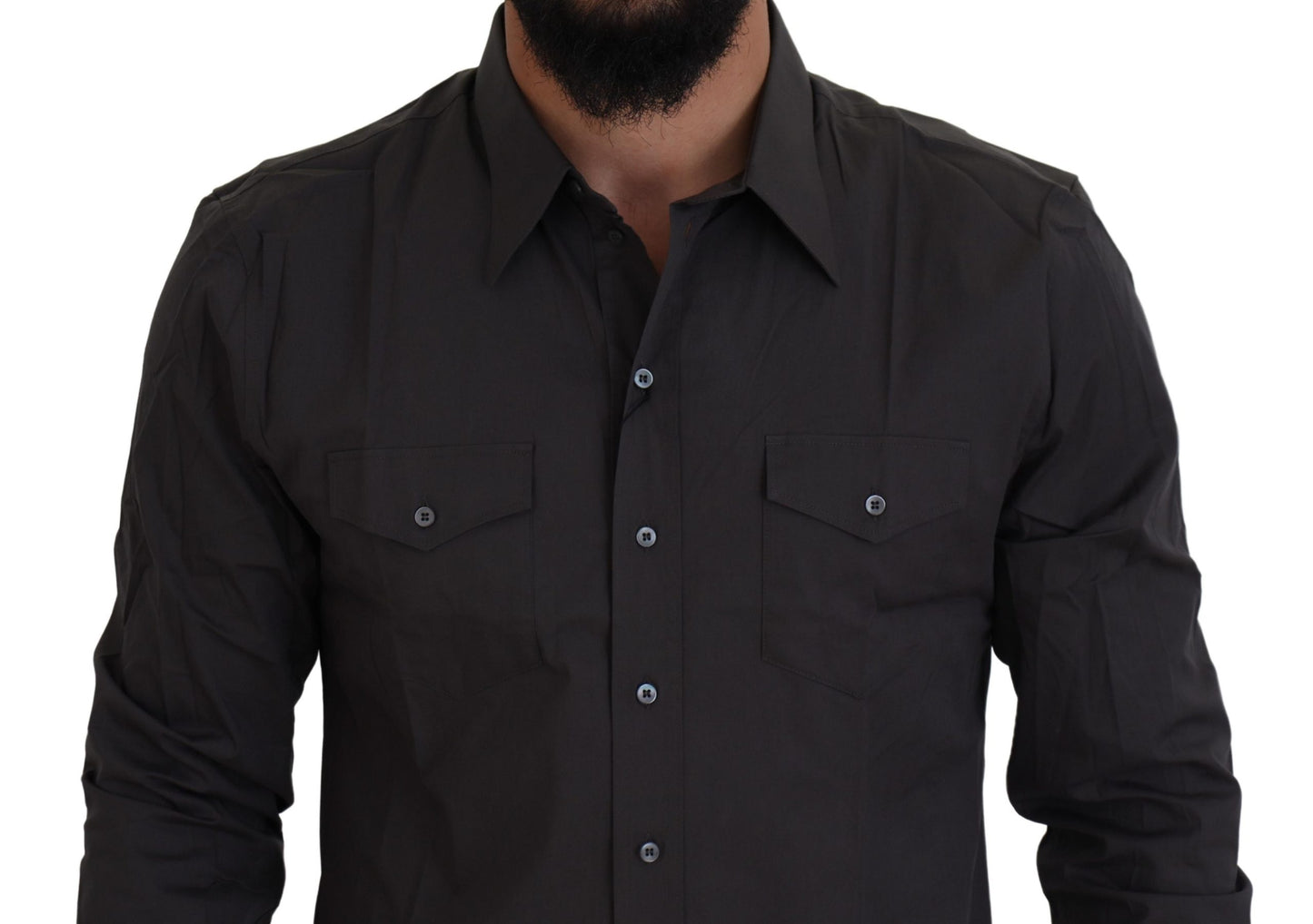 - Elegant Gray Sicilia Slim Fit Dress Shirt