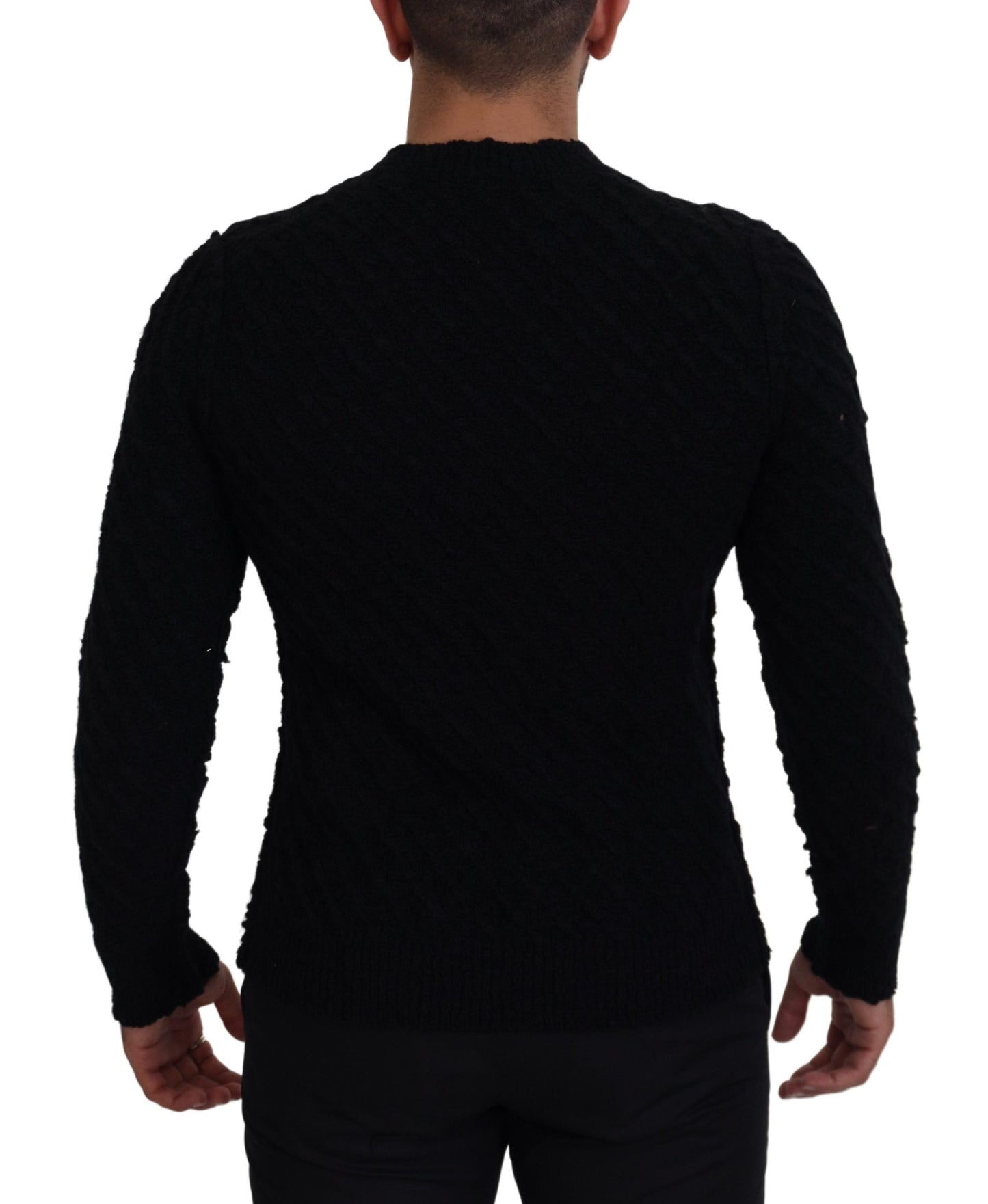 - Elegant Black Wool-Blend V-Neck Sweater