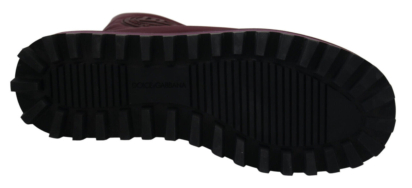 - Elegant Bordeaux Mid Calf Boots